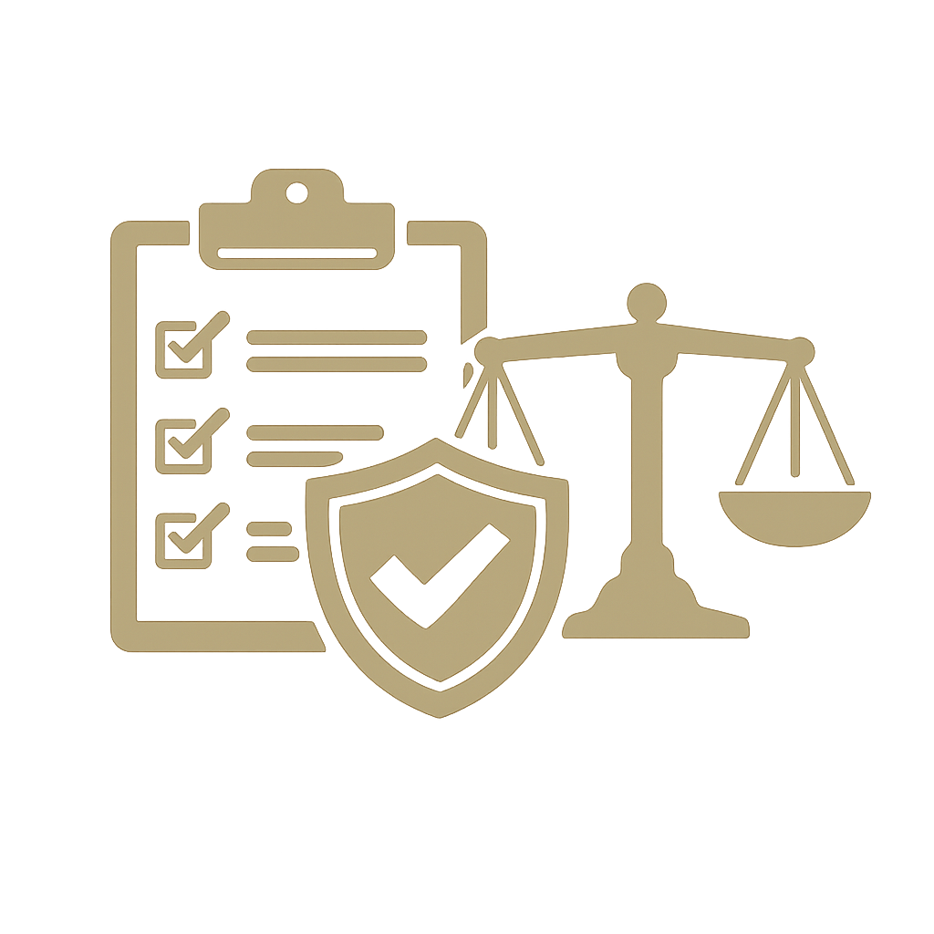 can you edit the compliance icon to be the same but in the color Khaki with no words and remove the halo around the image